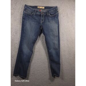 BKE Jeans Womens 29 Sabrina Flare‎ Distressed Faded Whiskers Stretch Denim